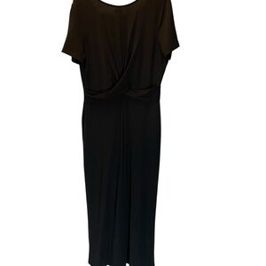 Garnet Hill Classic Crossover Front Black Wide Leg Jumpsuit size L